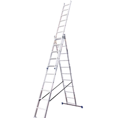 TRIOMAX VIRASTAR Алюмінієві трисекційні сходи 3х11 сходинок via30313 фото