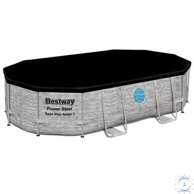 Каркасный бассейн Bestway 56946 (488х305х107 см) с песочным фильтром, стремянкой и защитным тентом. ap5900 фото