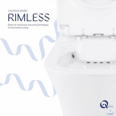 Унітаз-компакт Qtap Presto Quadro безободковий з сидінням Soft-close QT24221215AW SD00052480 фото
