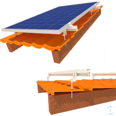 InstallKit IK-XL-M-8 Комплект кріплення 8 сонячних панелей до 1145мм металочерепиця профнастил шифер via29994 фото