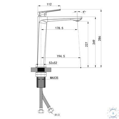 Змішувач для раковини високий Qtap Crow QTCRO269CRM48645 Chrome SD00054769 фото