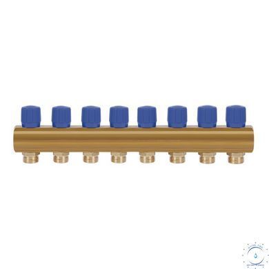 Коллектор&nbsp;Icma&nbsp;с&nbsp;регулировочными&nbsp;вентилями&nbsp;1" 8 выходов №1105 (Blue) SD00049611 фото