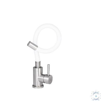 Змішувач для кухні Lidz Aria 015F3 з гнучким виливом (k35) LDARI015F3WHI43362 White / Nickel SD00049485 фото
