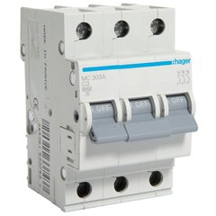 Автоматичний вимикач Hager MC300A 3-полюсний 6kA In=0.5А тип C ap8505 фото