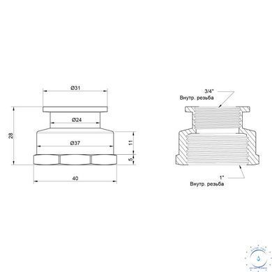 Муфта Icma 3/4"х1" ВР №1214 SD00030489 фото