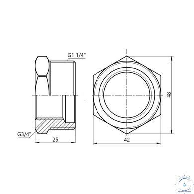 Футорка Thermo Alliance Forte 1" 1/4х3/4" ЗВ SF3743220 SD00002746 фото