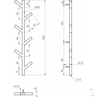 Полотенцесушитель Genesis-Aqua Albero 100 см 27009 фото