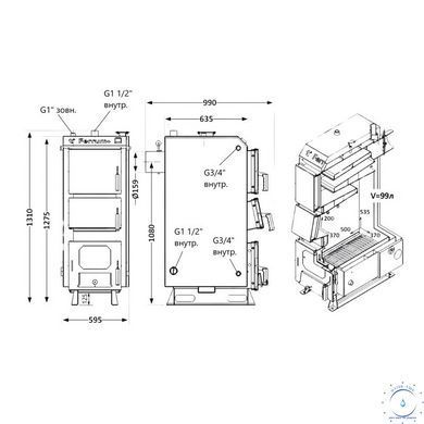 Котел твердопаливний сталевий Thermo Alliance Ferrum Plus V 5.0 FSF+ 26 SD00054015 фото