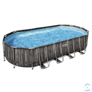 Каркасный бассейн Bestway Wood Style 5611T (732х366х122 см) с картриджным фильтром, стремянкой и тентом ap6976 фото