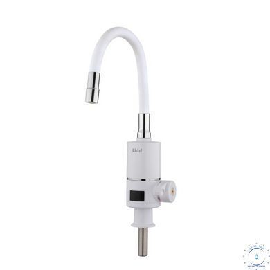Проточний кран-водонагрівач з гнучким виливом для кухні Lidz Warm 065 LDWAR065WHI49097 White/White SD00055221 фото