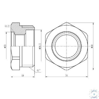 Футорка Thermo Alliance Forte 1"х1/2" ЗВ SF3742515 SD00002747 фото