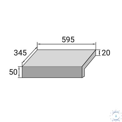 Бортовая Г-образная плитка Aquaviva Granito Light Gray, 595x345x50(20) мм ap6598 фото