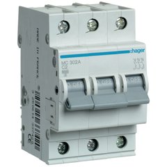 Автоматичний вимикач Hager MC302A 3-полюсний 6kA In=2А тип C ap8507 фото