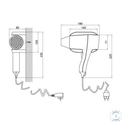 Фен с держателем Qtap Pohodli 1200 Вт QTF1200ROP White (Pobut) SD00042871 фото