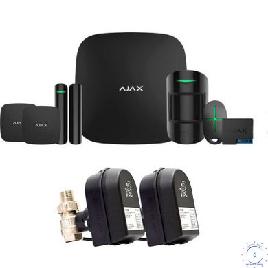 Ajax StarterKit Plus + LeaksProtect (2од) + WallSwitch (1од) + кран с электроприводом Honeywell 220 Duo ДУ32 (HAV32) ajax006436  фото