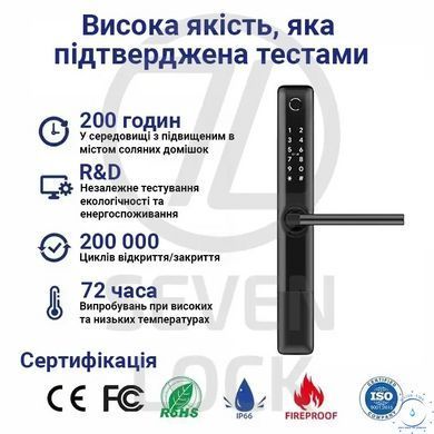 SEVEN LOCK SL-7763BF (72-92 мм) black Умный замок (без врезной части) 99-10025814 фото