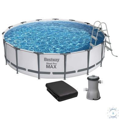 Каркасный бассейн Bestway 56488 (457х107 см) с картриджным фильтром, тентом и лестницей 18485 фото