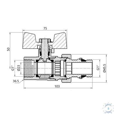 Кран Американка Thermo Alliance Standart с антипротечкой 1" PN40 конус SD900NW25PN40 SD00050574 фото