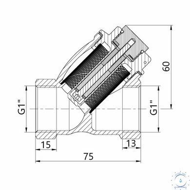 Фільтр грубої очистки Thermo Alliance Forte для води 1"ВВ косий з магнітом TAF126MW25 SD00053361 фото