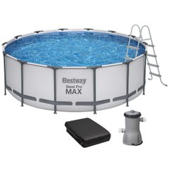 Каркасный бассейн Bestway 5612X (427х122 см) с картриджным фильтром, тентом и стремянкой ap6979 фото