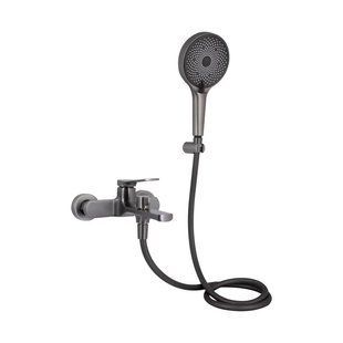 Смеситель для ванны Qtap Slavonice (c душевым гарнитуром) QTSLV259GMB48035 Gunmetal Black PVD SD00054159 фото