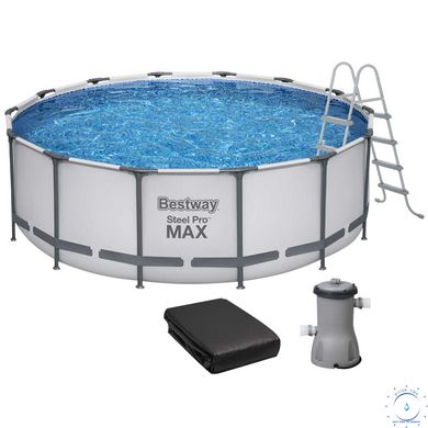 Каркасний басейн Bestway 5612X (427х122 см) з картриджним фільтром, тентом і драбиною ap6979 фото