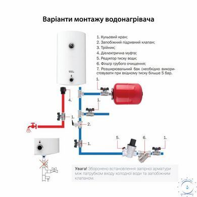Водонагреватель электрический Aquatronic 80 л универсальный, сухой ТЭН 2,0 кВт Round D804620 B4 SD00055163 фото