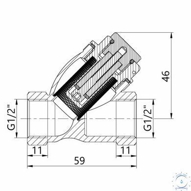 Фильтр грубой очистки Thermo Alliance Forte для воды 1/2"ВВ косой с магнитом TAF126MW15 SD00053359 фото
