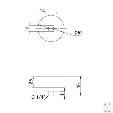 Манометр гліцериновий Thermo Alliance Forte d63&nbsp;мм, 1/4"З із нижнім підключенням (латунь) 0-16&nbsp;бар TAF170G16B SD00054393 фото