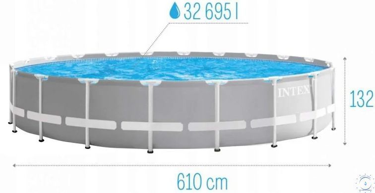 Каркасный бассейн Intex 26756 Premium (610х132 см) с картиджным фильтром, лестницей, подложкой и тентом 40136 фото