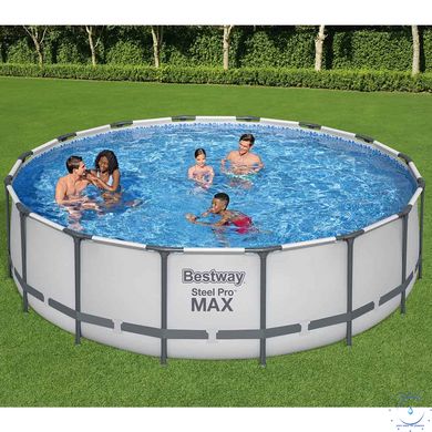 Каркасний басейн Bestway 5612Z (488х122 см) з картриджним фільтром, драбиною та тентом ap6980 фото