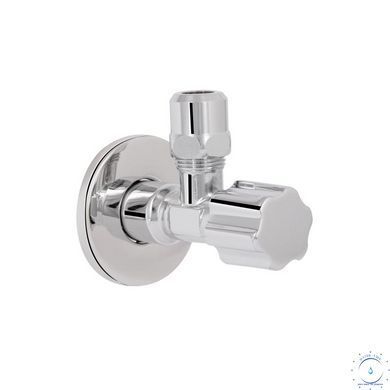 Кран угловой Thermo Alliance Forte вентельный 1/2"Нх3/8"Н с переходником M10, хром TAF341W159 SD00055663 фото