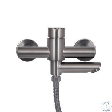 Смеситель для ванны Brinex Pure 006 с поворотным изливом (с душевым гарнитуром) Gunmetal Black BRIPUR006GRP SD00053176 фото