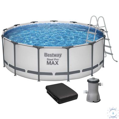 Каркасний басейн Bestway 5618W (396х122 см) з картриджним фільтром, драбиною та захисним тентом ap18168 фото