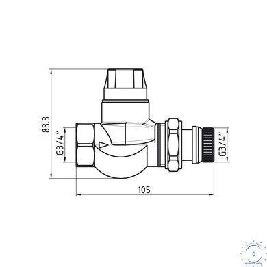 Клапан прямой на обратную линию с повышеной проходимостью Thermo Alliance Forte (Kvs - 3,8 m3/h) 3/4" TAF0023W25 SD00055971 фото