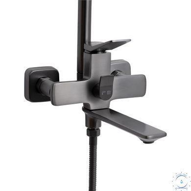 Душова система універсальна Qtap Presto на три споживачі (з виливом) QTPRE111GRP45585 Gunmetal Black SD00051709 фото