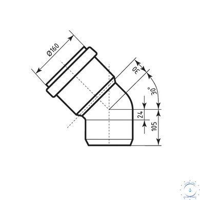 Колено канализационное Ostendorf-OSMA KG System d160&times;30&deg; SD00057238 фото