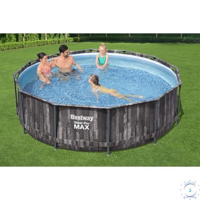 Каркасный бассейн Bestway Wood Style 5614X (366х100 см) с картриджным фильтром и стремянкой ap6982 фото