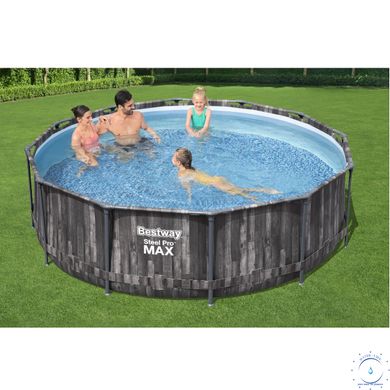 Каркасний басейн Bestway Wood Style 5614Z (427х107 см) з картриджним фільтром, тентом та драбиною ap6983 фото