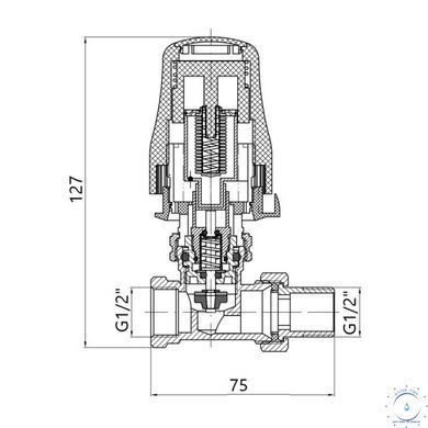 Кран Thermo Alliance Standart RTL прямой 1/2"ВН TAS01615 SD00054170 фото