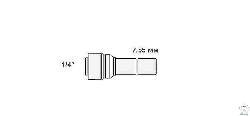 1839-Н Фитинг прямой трубка 1/4 - штуцер (ёлочка) 7,55мм 1467573589 фото