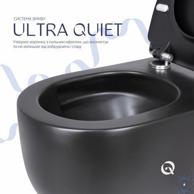Унитаз подвесной Qtap Taurus безободковый с сиденьем Soft-close QT2433084EUQMB SD00051553 фото