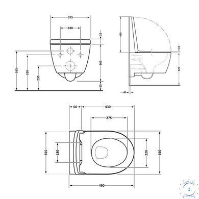 Унитаз подвесной Qtap Taurus безободковый с сиденьем Soft-close QT2433084EUQMB SD00051553 фото