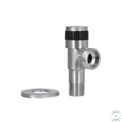 Кран угловой Thermo Alliance Standart 1/2"Нх3/4"Н нерж., с керам. буксой TAS345W1520SS SD00053549 фото
