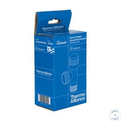 Кран угловой Thermo Alliance Standart 1/2"Нх3/4"Н нерж., с керам. буксой TAS345W1520SS SD00053549 фото