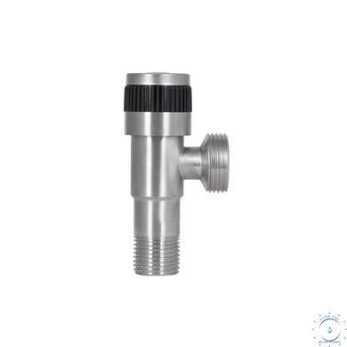 Кран угловой Thermo Alliance Standart 1/2"Нх3/4"Н нерж., с керам. буксой TAS345W1520SS SD00053549 фото