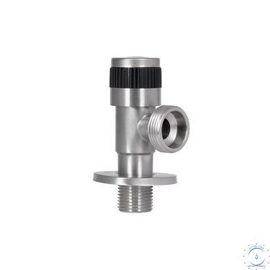 Кран угловой Thermo Alliance Standart 1/2"Нх3/4"Н нерж., с керам. буксой TAS345W1520SS SD00053549 фото