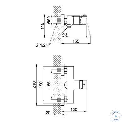 Смеситель для душа Qtap Lipno QTLIPNO4023101CB Black Matt SD00042260 фото