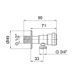 Кран угловой Thermo Alliance Standart 1/2"Нх3/4"Н нерж., с керам. буксой TAS345W1520SS SD00053549 фото 2