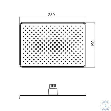 Лійка для верхнього душу Qtap Hlavova 280x190 мм прямокутна QTHLA107CRM45946 Chrome SD00052070 фото